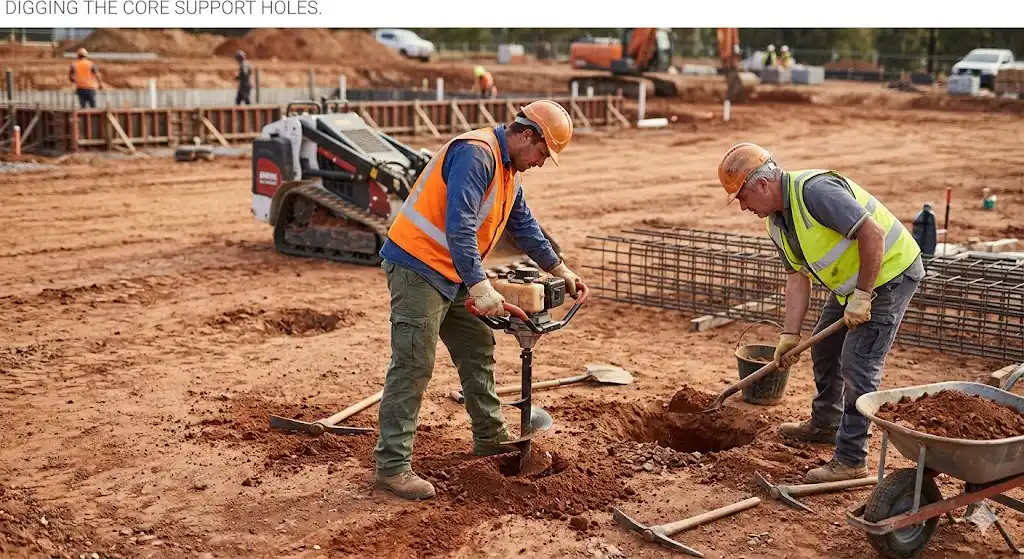 Digging the Core Support Holes
