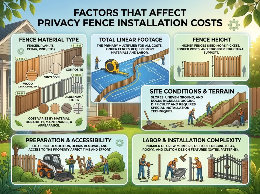 Factors That Affect Privacy Fence Installation Costs